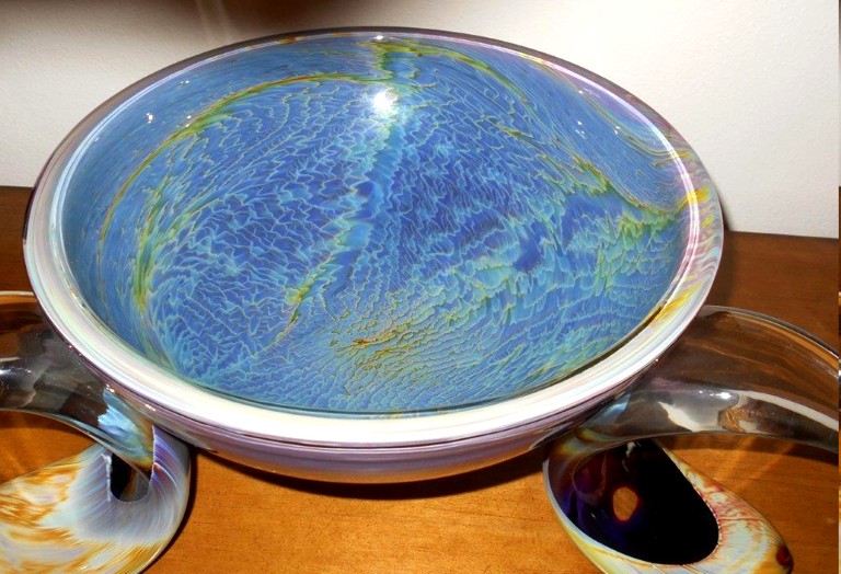 Dino Rosin - Ikebana Bowl - Calcedonia Glass sculpture from Murano, Italy