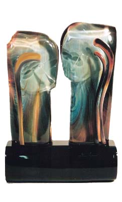 THE COUPLE
Calcedonia Glass Sculpture on Black Base by Dino Rosin