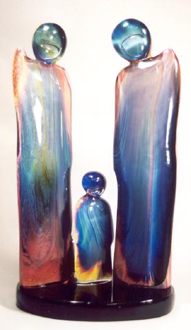 THE FAMILY
Clear & Calcedonia on Black base
11 x 15 x 28 by Dino Rosin