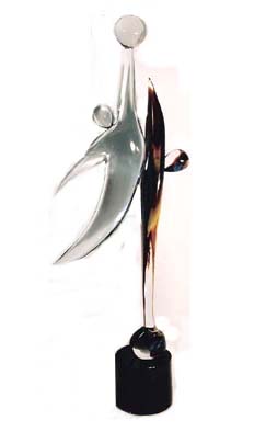 HOOPS
Calcedonia Glass Sculpture on Black Base by Dino Rosin