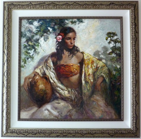 Belleza Espanola Original Oil on Canvas Painting Fine Art by Jose Royo