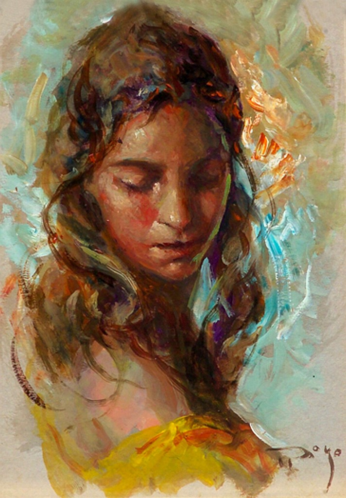 Maria Original Oil on Canvas Painting Fine Art by Jose Royo
