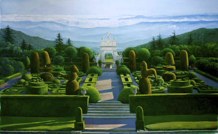 Tomasz Rut - Formal Garden - original painting on canvas