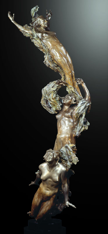 M.L. Snowden - Spiral Helix X Bronze Sculpture