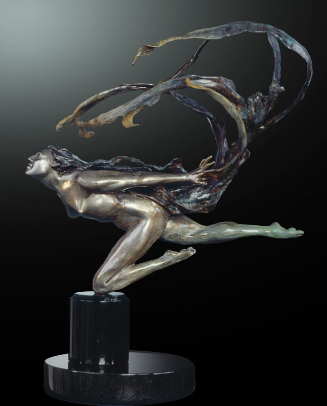 M.L. Snowden - Wind Scarf Bronze Sculpture