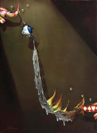 NEVER A TEA WASTED
33 x 25
Original Oil on Canvas by Glen Tarnowski