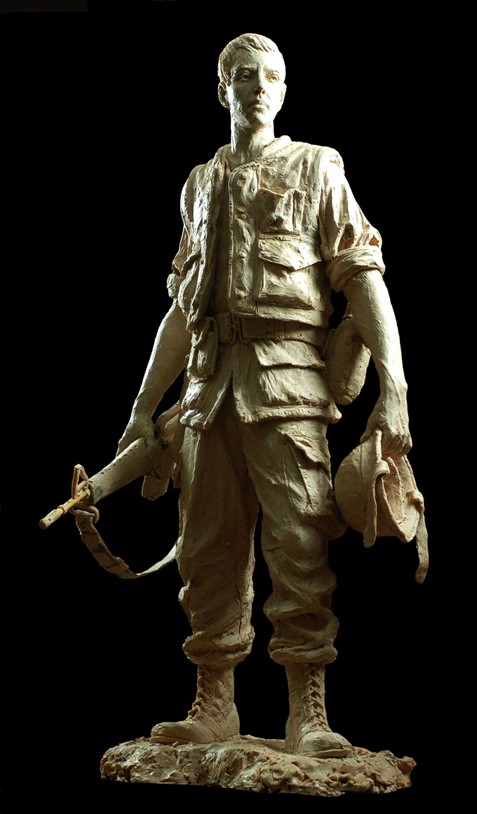 N. TUAN - American Soldier - bronze sculpture