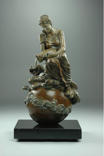 N. TUAN - ZODIAC - Aquarius - bronze sculpture