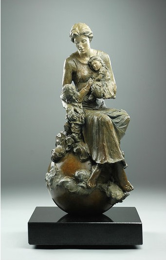 N. TUAN - ZODIAC - Gemini - bronze sculpture