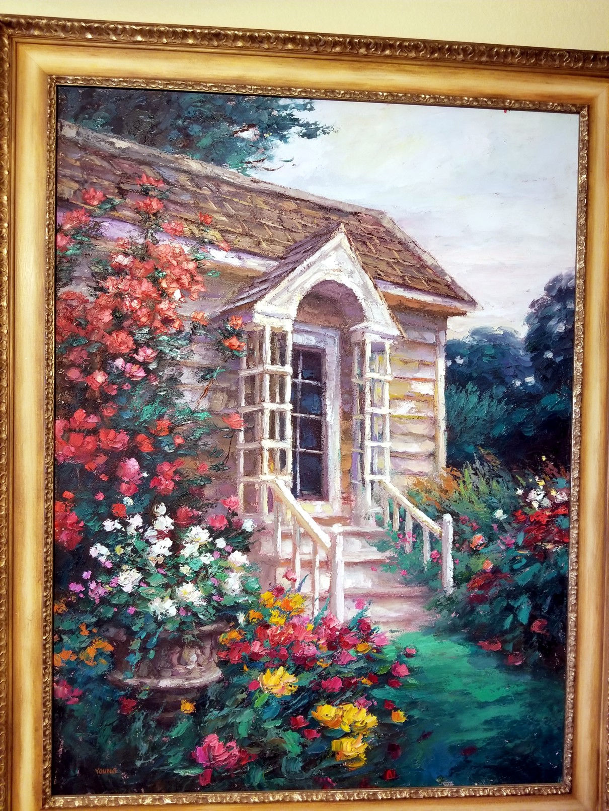 Cottage Entrance 40x30 original painting by Cao Yong