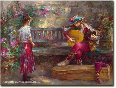 GIRL WITH MUSICIAN by Cao Yong