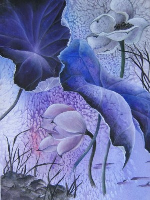 Ashley Coll - Purple Lotus painting