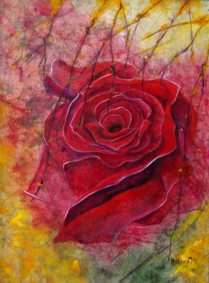 Ashley Coll - A Rose Is painting