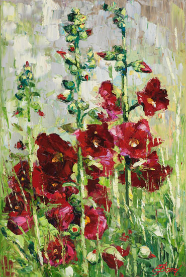 Elena Bond - Hollyhocks