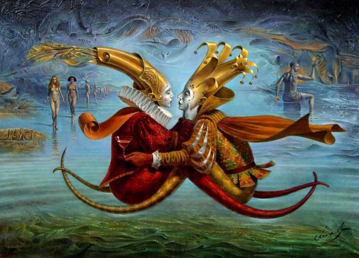 Michael Cheval - April - Oil on Canvas