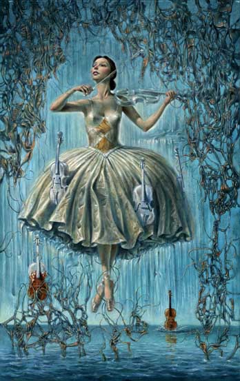 Michael Cheval - FLIGHT OF INCONCEIVABLE CONSONANCES - Oil on Canvas