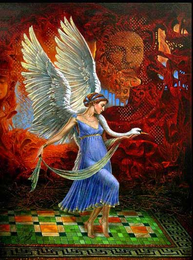 Michael Cheval - LEDA VICTORIA - Oil on Canvas