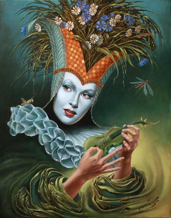 Michael Cheval - MIDSUMMER CHIRR - Oil on Canvas