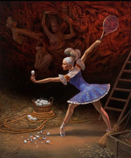 Michael Cheval - MORPHOLOGY OF THE COLLIDER - Oil on Canvas