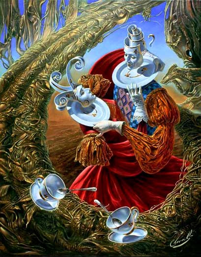 Michael Cheval - PORCELAIN WALTZ - Oil on Canvas