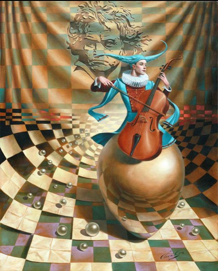 Michael Cheval - ROLL OVER BEETHOVEN - Oil on Canvas