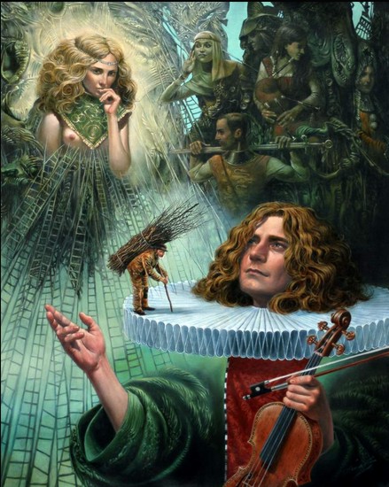 Michael Cheval - STAIRWAYS TO HEAVEN - Oil on Canvas