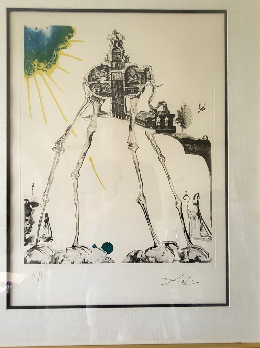 Salvador Dali - SPACE ELEPHANT 
                from the 
                Memories of Surrealism Intaglio Suite 