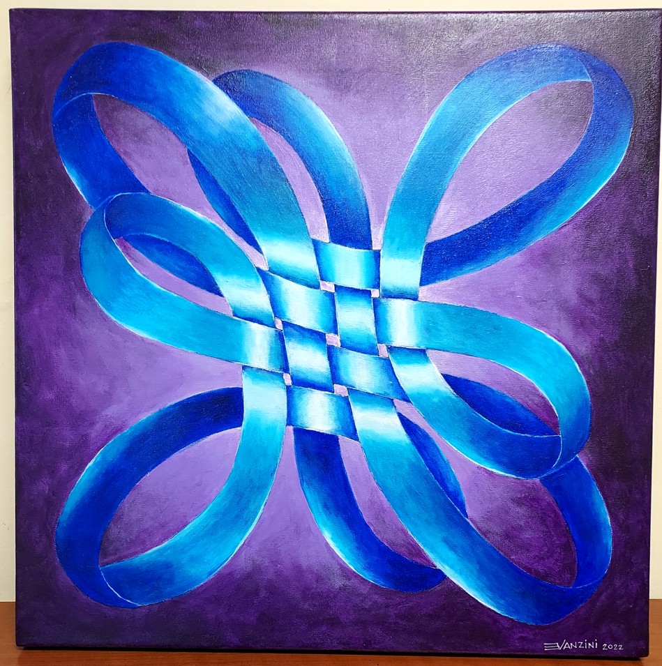 Eduardo Vanzini - QUANTUM DOUBLE INFINITY RIBBON I - original painting