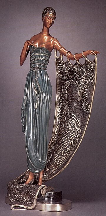 Erte' - Emerald Night Bronze Sculpture - Signed & Numbered