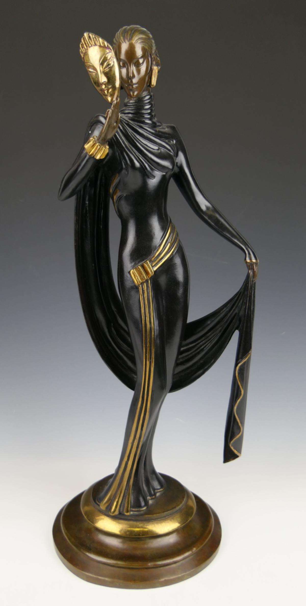 Erte - La Masque - Bronze Sculpture - Signed & Numbered