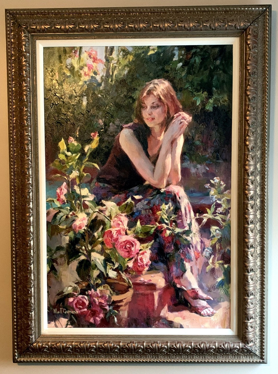 Among Flowers - original painting -
by Michael and Inessa Garmash