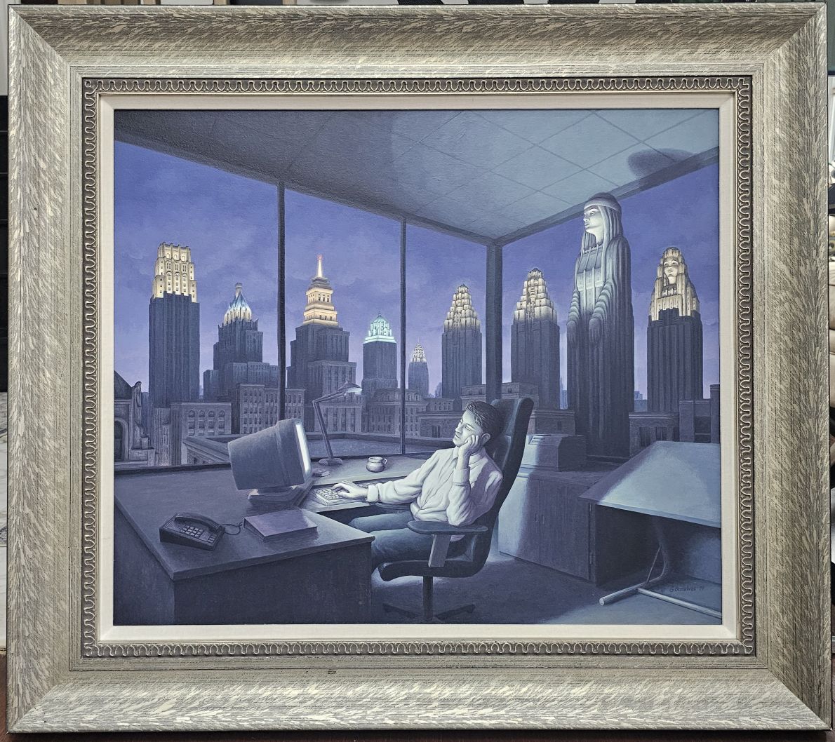Rob Gonsalves - LIGHT OF THE LATE NIGHT - Original painting on canvas