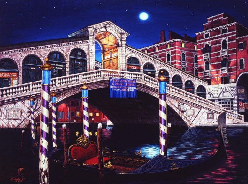 PONTE RIALTO - Original painting on canvas by Liudmila Kondakova