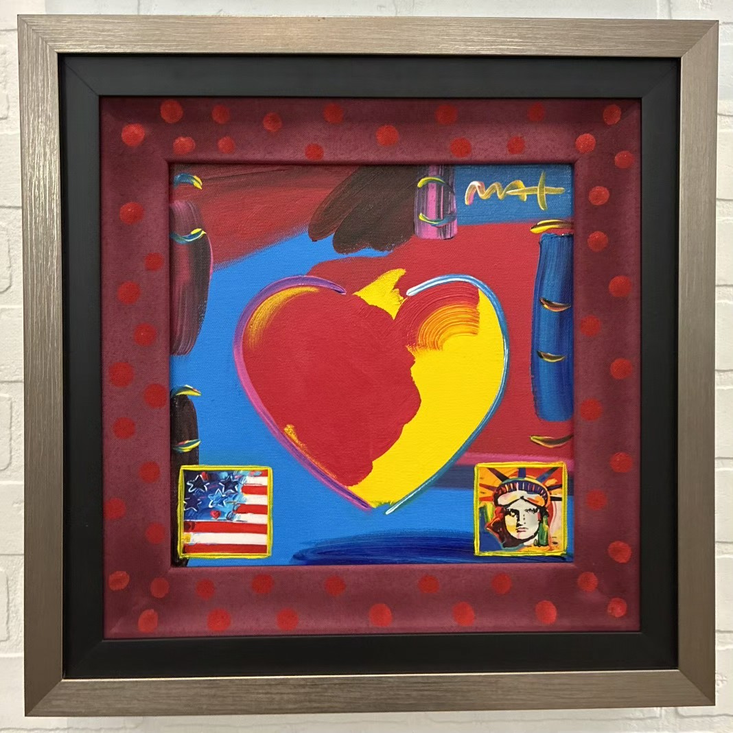 HEART - original painting on canvas - Fine Art by Peter Max