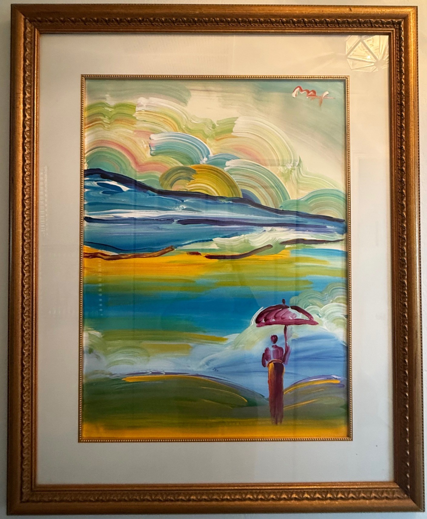 Peter Max - SAGE AND THE UMBRELLA - Original painting on Canvas