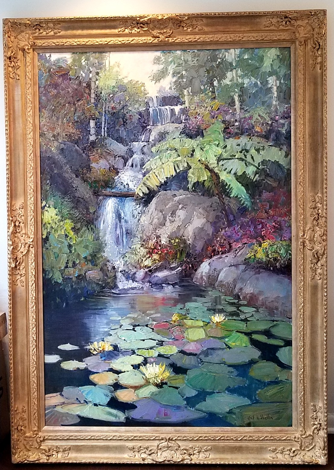 Kent Wallis - A WATERFALL - original painting on canvas