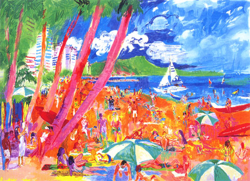 Leroy Neiman - diamond head hawaii - serigraph