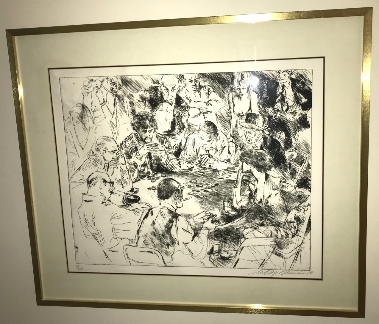 Leroy Neiman - Stud Poker - etching