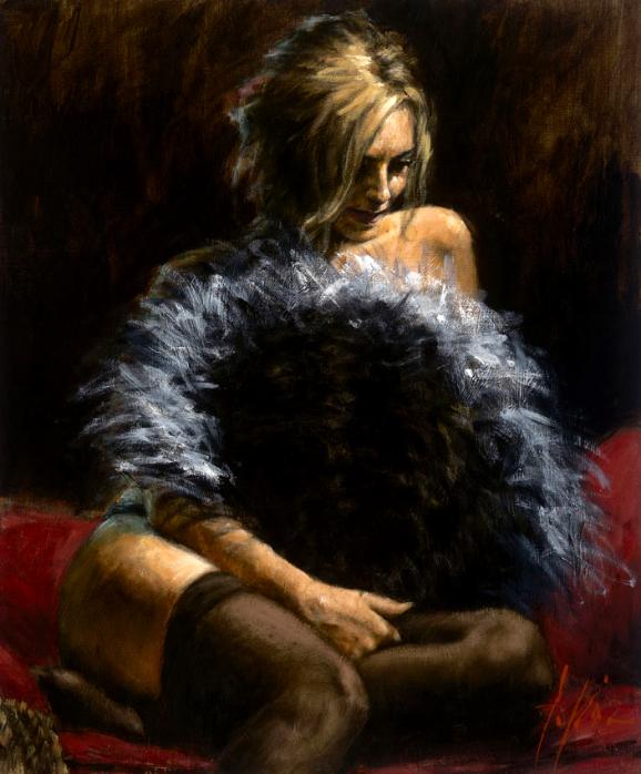 Fabian Perez - Abanico de Plumas