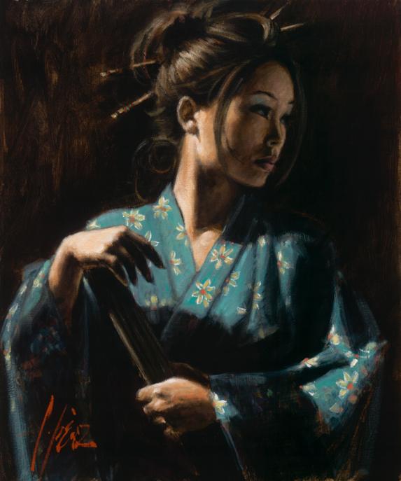 Fabian Perez - Geisha en Turquesa