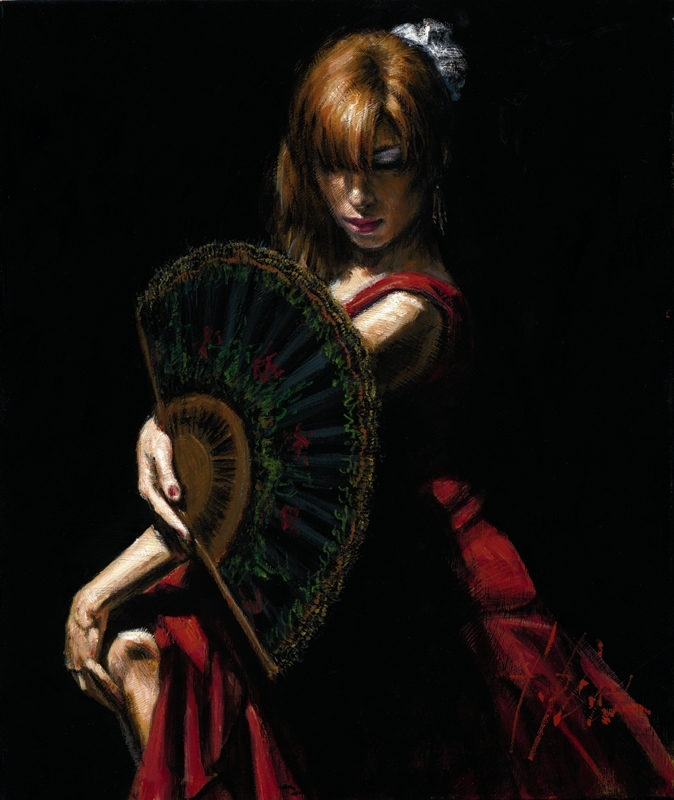 Fabian Perez - LA COLOMBIANA CON ABANICO