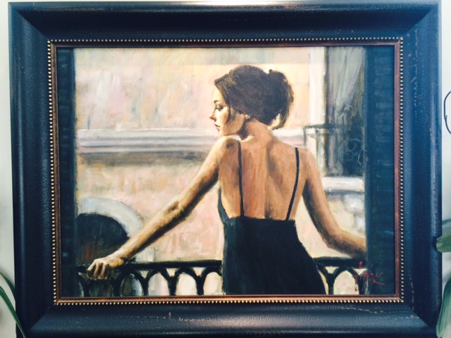 Fabian Perez - BALCONY AT BUENOS AIRES VI original painting