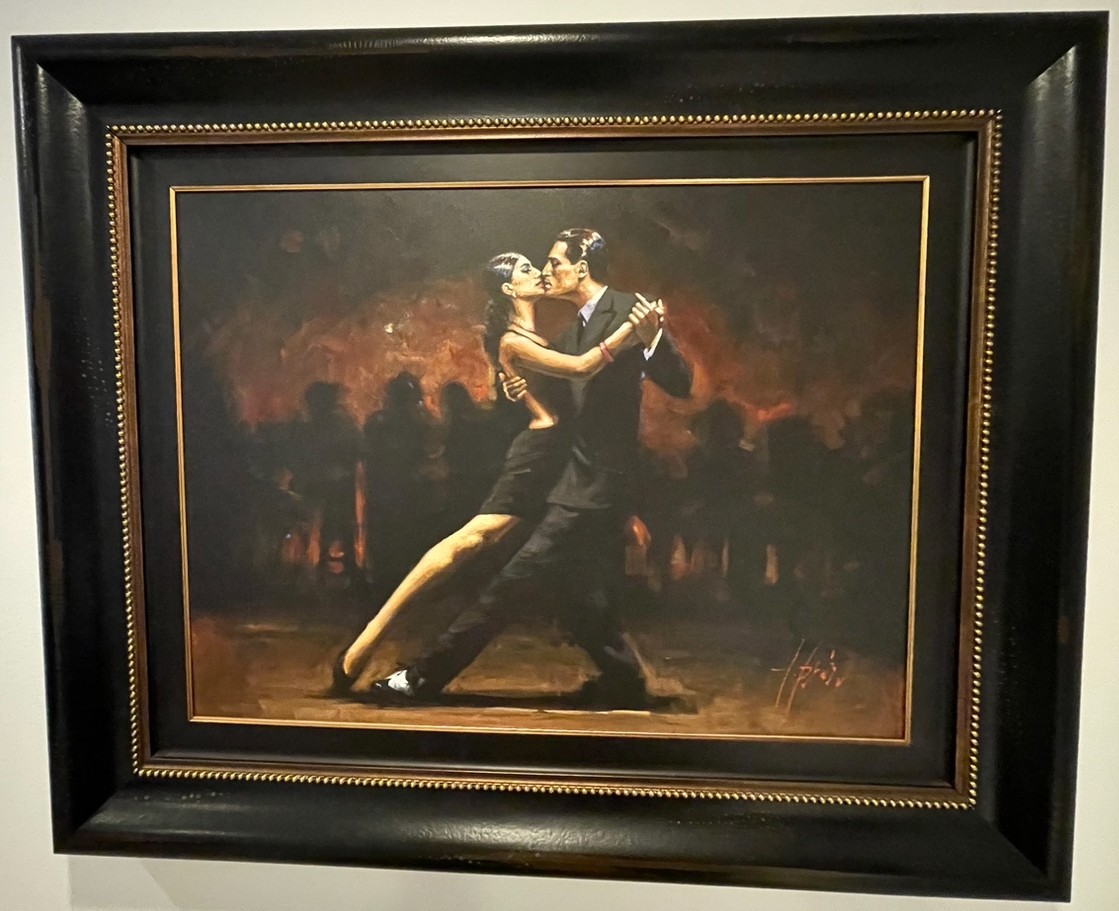 Fabian Perez - TANGO IN PARIS BLACK SUIT original painting