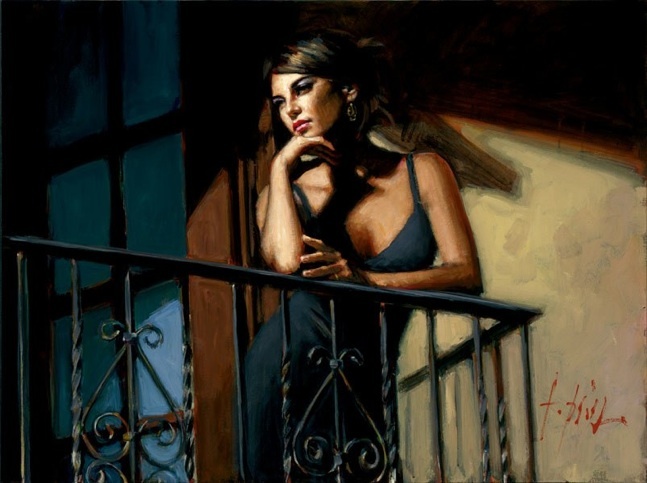 Fabian Perez - Saba at the Balcony VIII