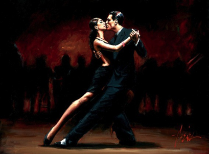 Fabian Perez - Tango in Paris in Black Suit