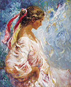 Jose Royo - Entres Azules -  Serigraph on Panel