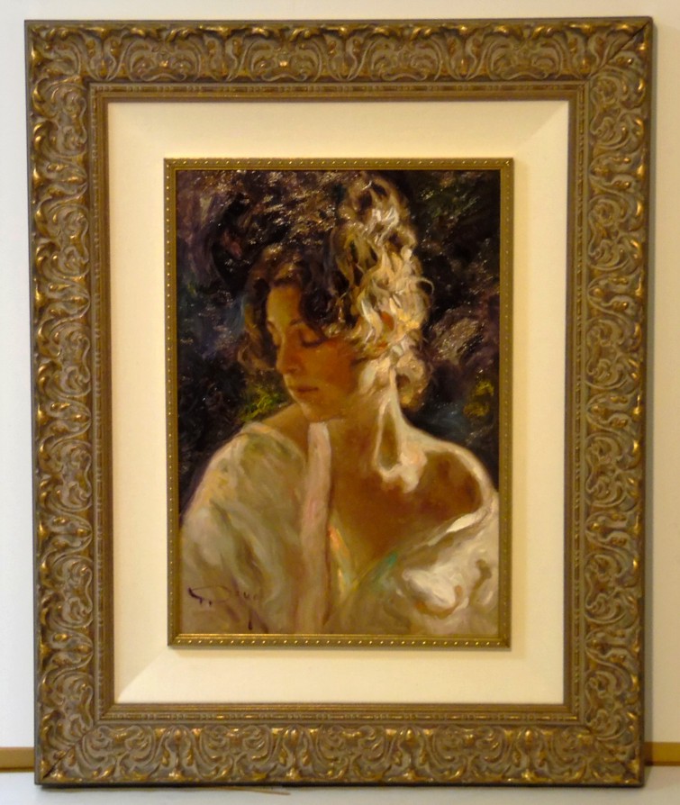 Nina Con Abanico Original Oil on Canvas Painting Fine Art by Jose Royo