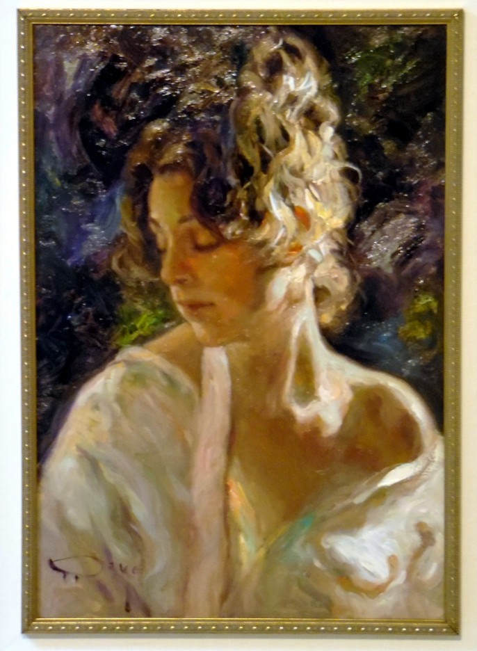 Nina Con Abanico Original Oil on Canvas Painting Fine Art by Jose Royo
