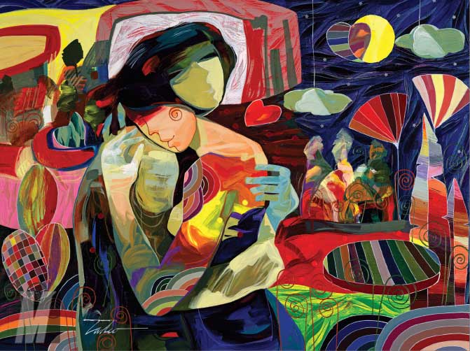 Tadeo Zavaleta - Abrazo de Noche - limited edition print on Canvas