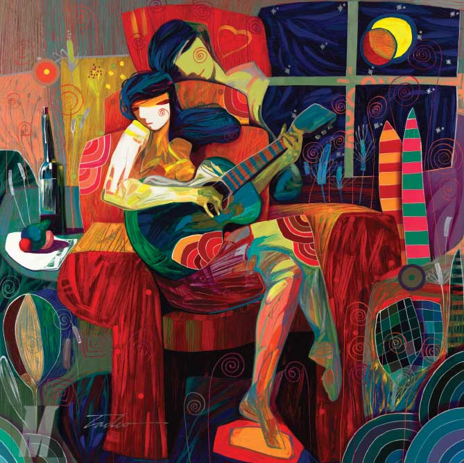 Tadeo Zavaleta - Chanteuse - limited edition print on Canvas